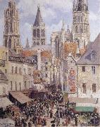 Camille Pissarro Rue de I-Epicerie,Rouen oil painting reproduction